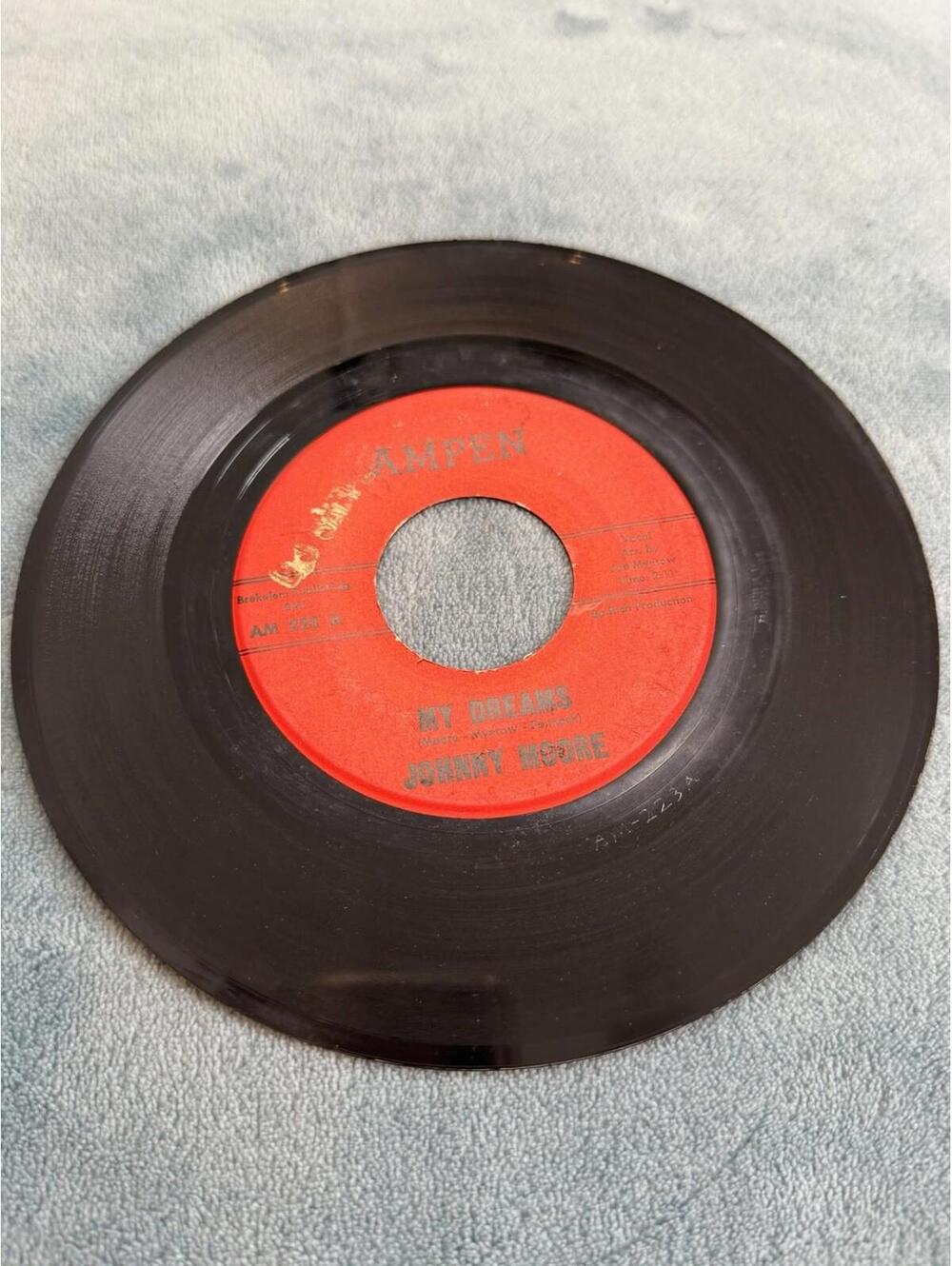 Johnny Moore My Dreams 45 RPM Amen Records Jump & Flip Soul Doo Wop Vinyl